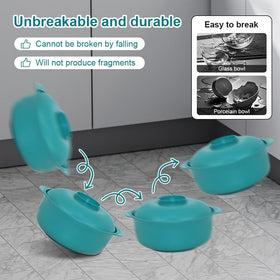 Oylnidea non-slip base bowls stay secure on counters during meals.