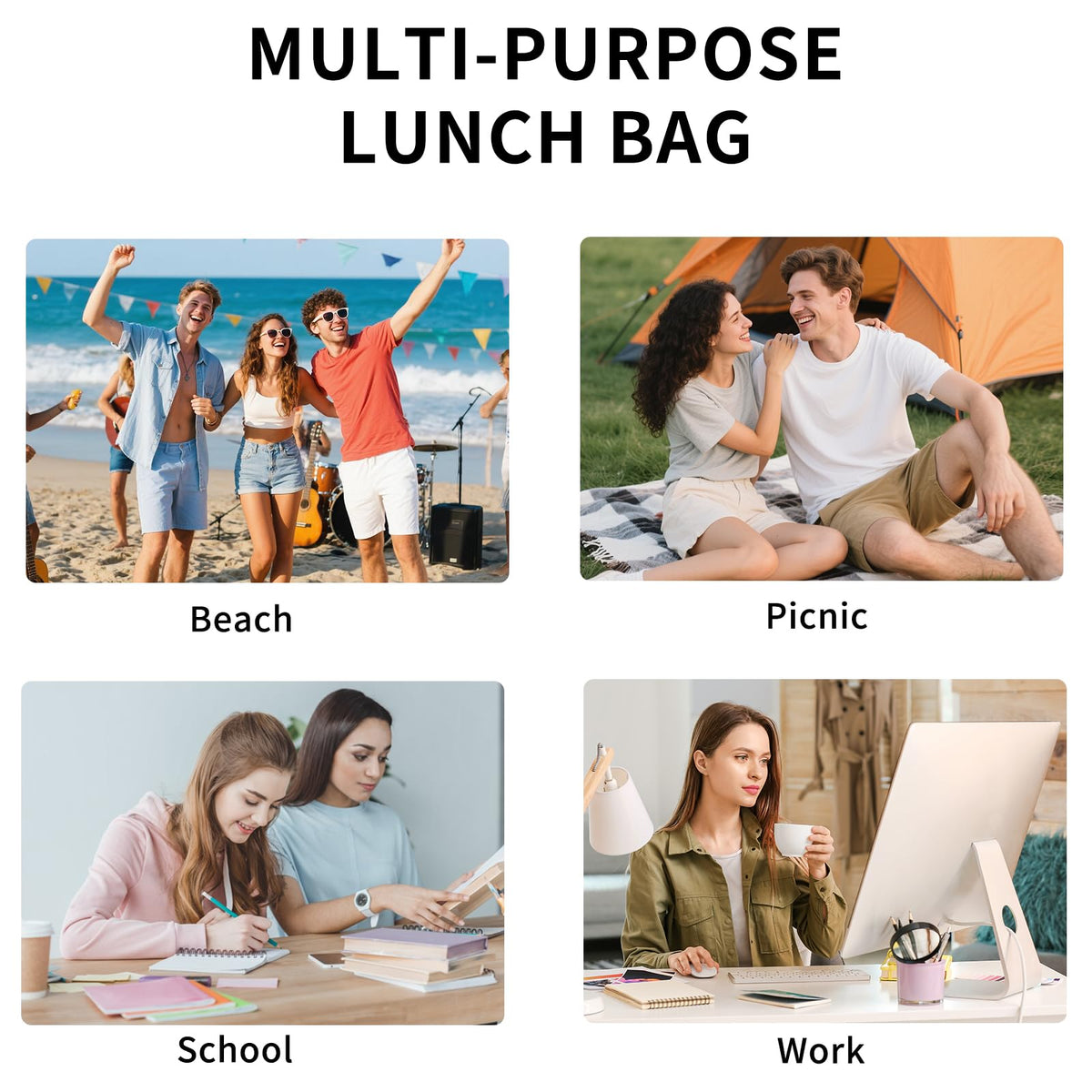 OYLOLA lunch bag ready for work, picnics, and everyday use with practical style.
