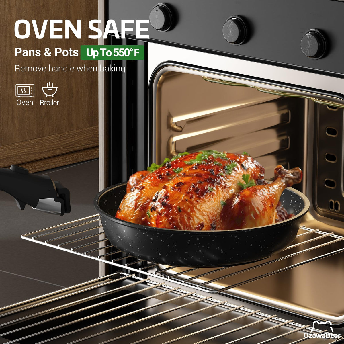 OzawaBear adjustable silicone trivet protects countertops from heat.