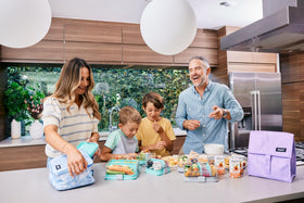 PackIt Aqua Tie Dye dimensions show a roomy base for extra containers.