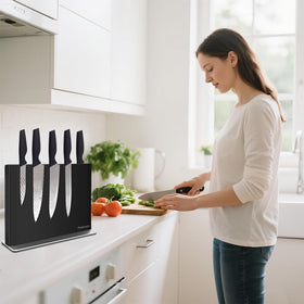 Pailexin black stainless steel finish complements any kitchen style.