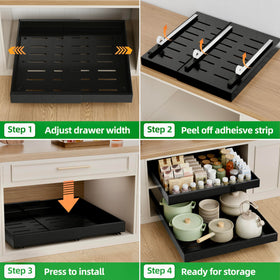 PAKETA versatile organizer for pantry, kitchen, living room, or bathroom cabinets