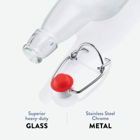 Paksh Novelty airtight swing-top seal preserves fizz and freshness.