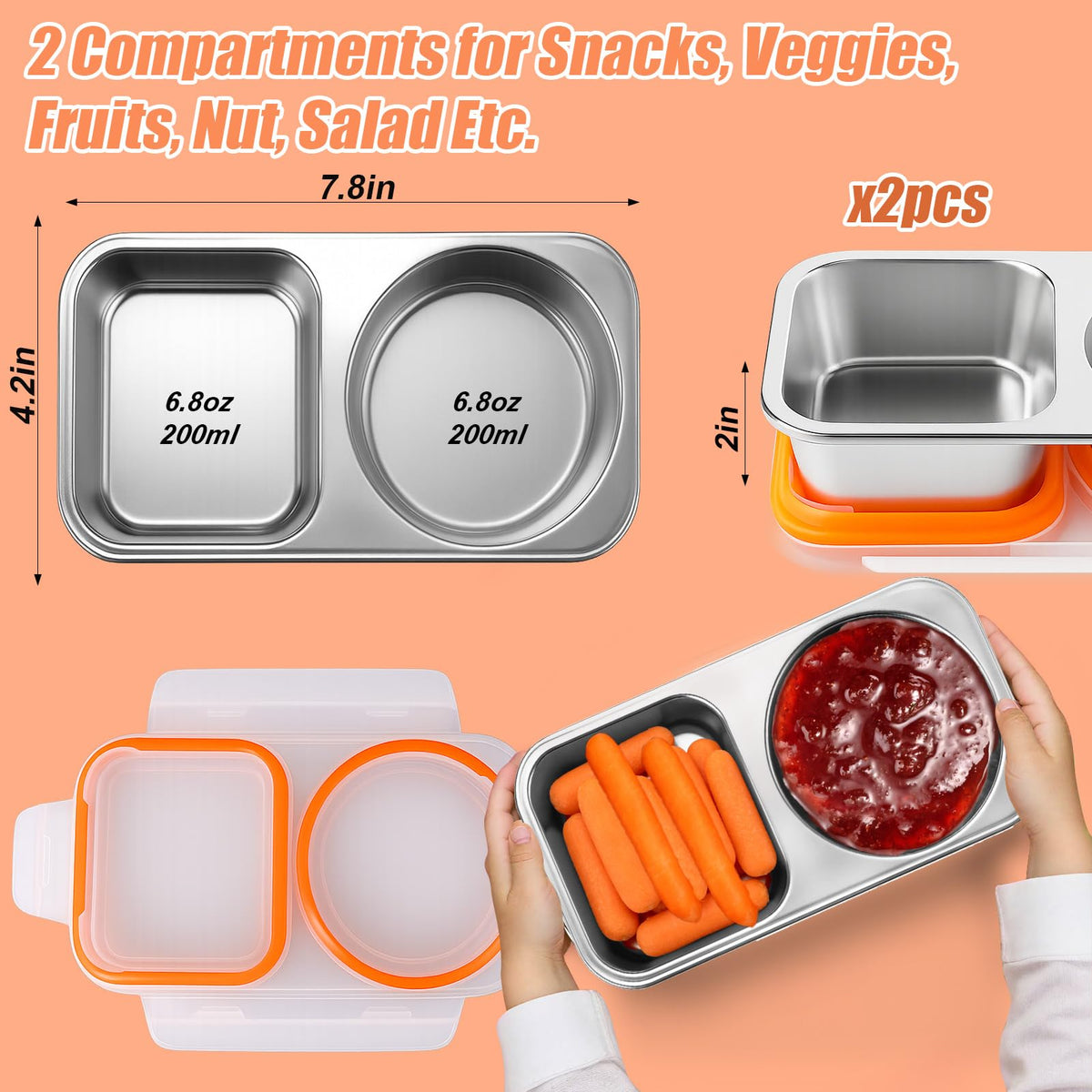 Palksky round dip compartment keeps sauces separate, ideal for dips