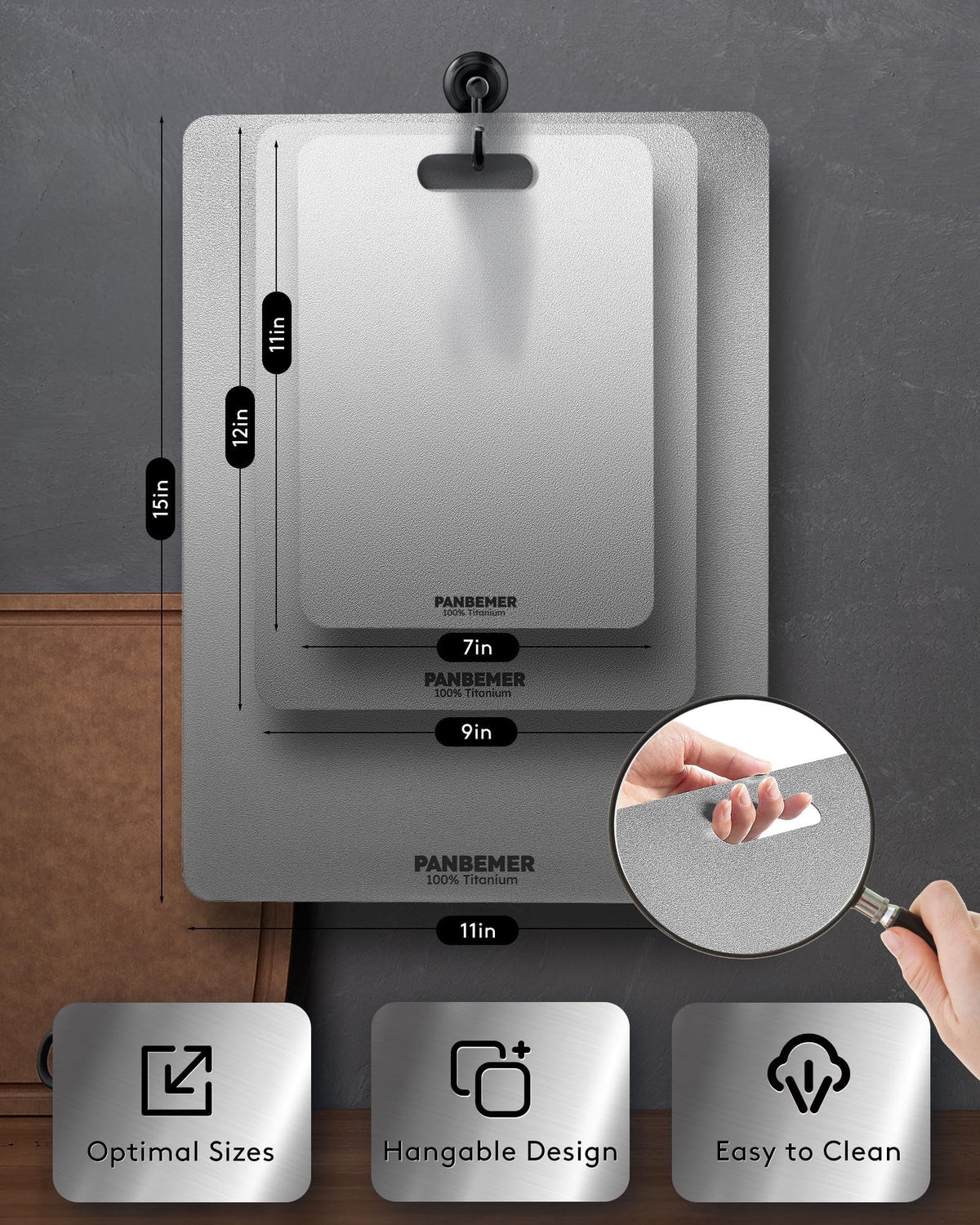 Panbemer titanium board resists warping and knife marks for long-term use