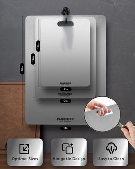 Panbemer Titanium Cutting Board resists knife marks for lasting use.