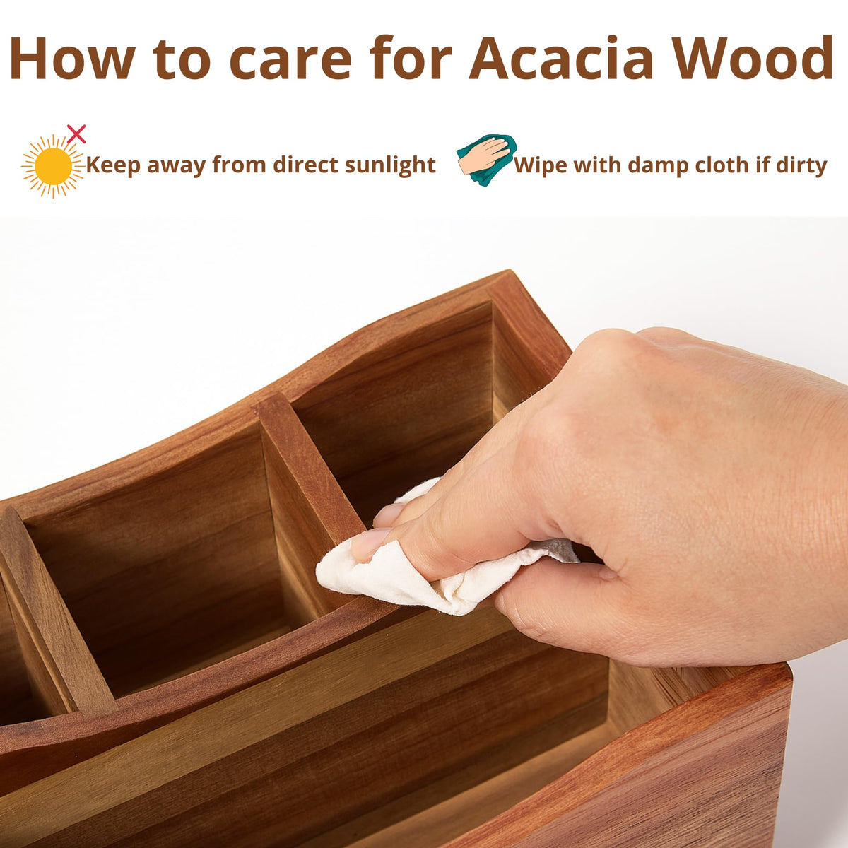 PandaWood Utensil Caddy easy clean and natural finish.