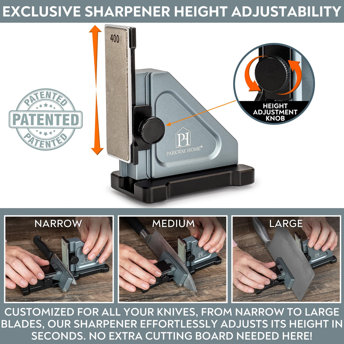 Parkway Home five-stage sharpening system with diamond and ceramic plates.