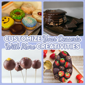 Party Desserts safety light and heat-resistant handle for safe, mess-free operation.