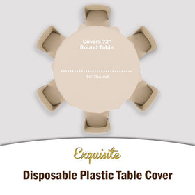 Party Solids disposable tablecloth enabling quick post-event cleanup and storage.