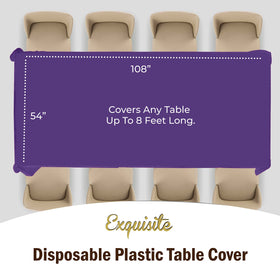 Party Solids Exquisite disposable tablecloth simplifies cleanup after entertaining.