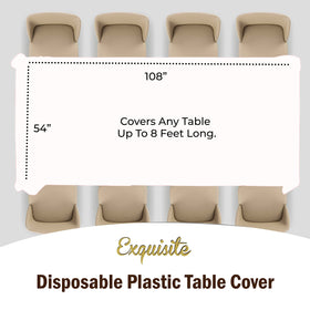 Party Solids disposable tablecloth rolled up to show easy cleanup