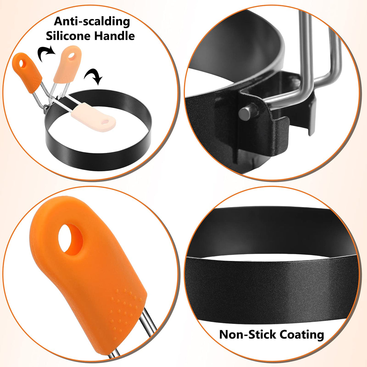 Patelai stainless steel rings in two sizes for versatile breakfasts.