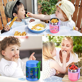 Pawtong kid lunch compact pink design highlights easy transport in backpacks