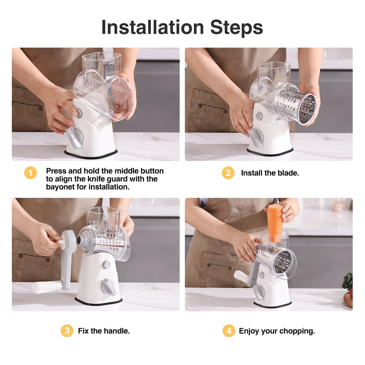 peatend safe hand crank design protects fingers during operation