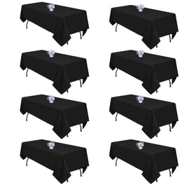 pepmily 8-pack black tablecloth close-up shows soft, durable fabric texture.