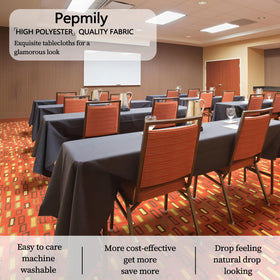 pepmily 8-pack tablecloth wrinkle-free setup for quick events.