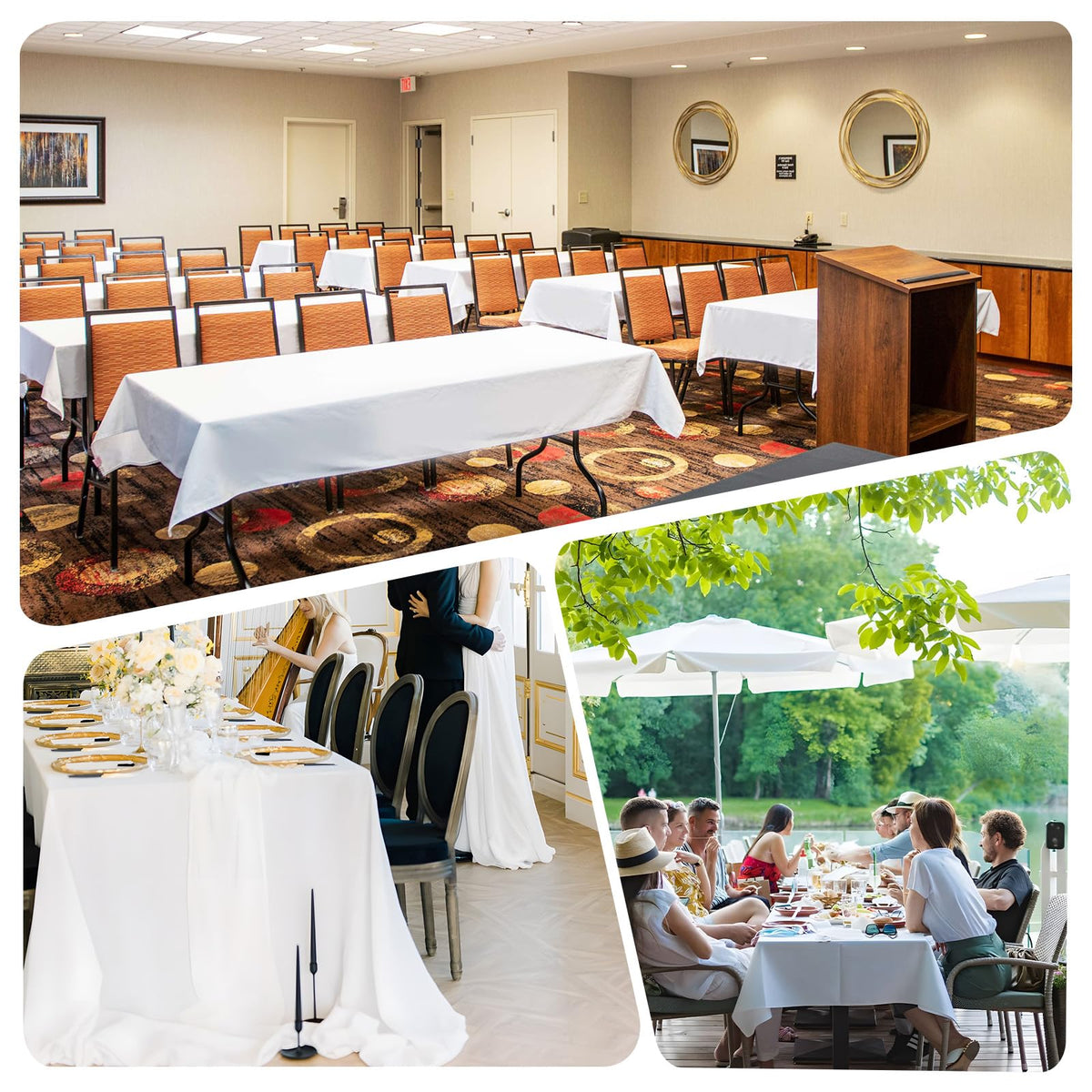 pepmily durable fade-resistant tablecloth suited for tradeshow buffets
