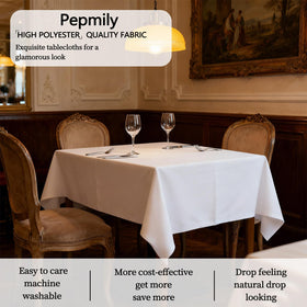 pepmily seamless-edge rectangle tablecloth with neat stitching for a polished look