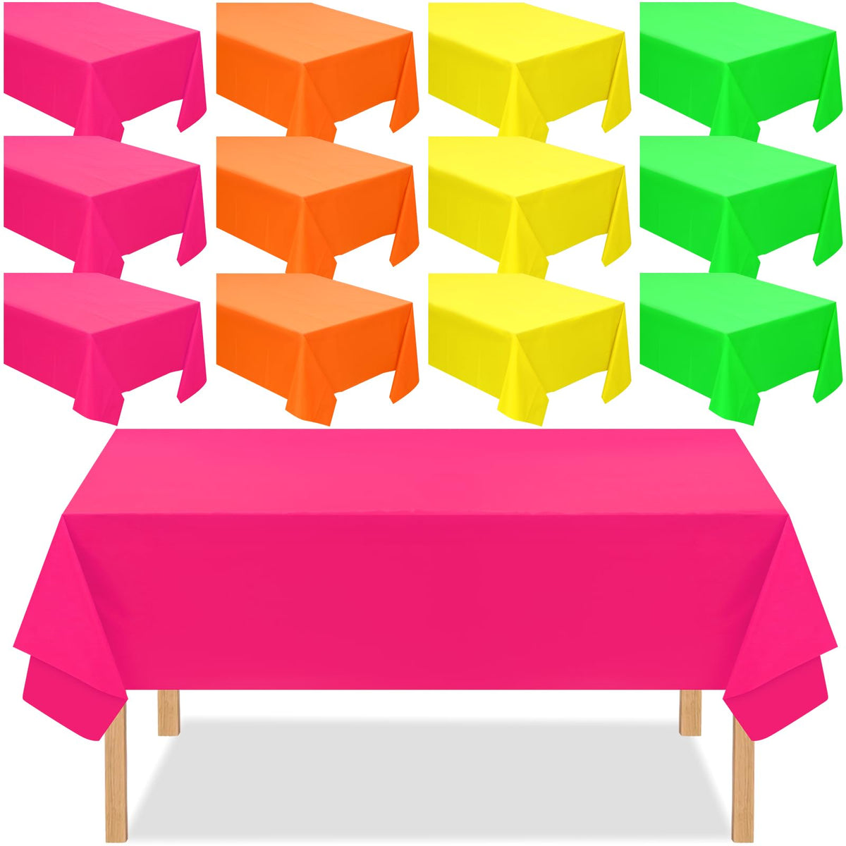 Peryiter neon green tablecloth — durable cover for quick cleanup.