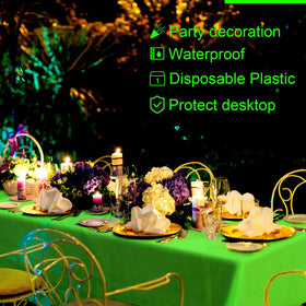 Peryiter neon dark pink tablecloth 54x72 adds bold color accents.