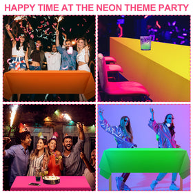 Peryiter neon orange tablecloth 54x72 creates energy-rich event ambiance.