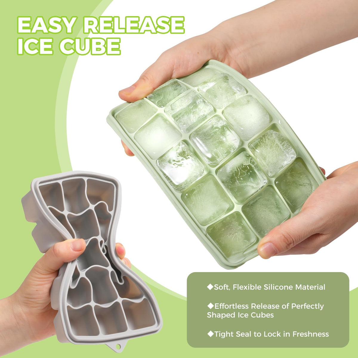 PET Hous easy-release trays with independent cavities for effortless ice pop-out.