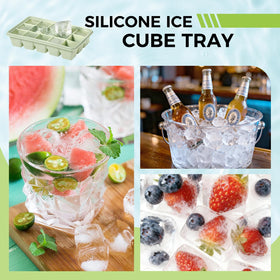 PET Hous easy-release ice cubes from silicone molds save time.