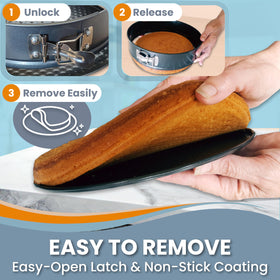 PETÍTS DESSERTS leakproof silicone sleeve in water bath setup with no-wrap baking.
