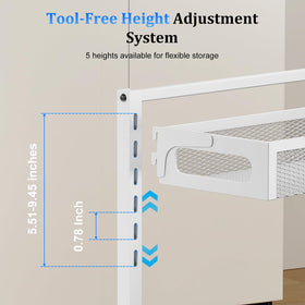 15-inch depth of Petiza organizer fits bulk items under the sink.