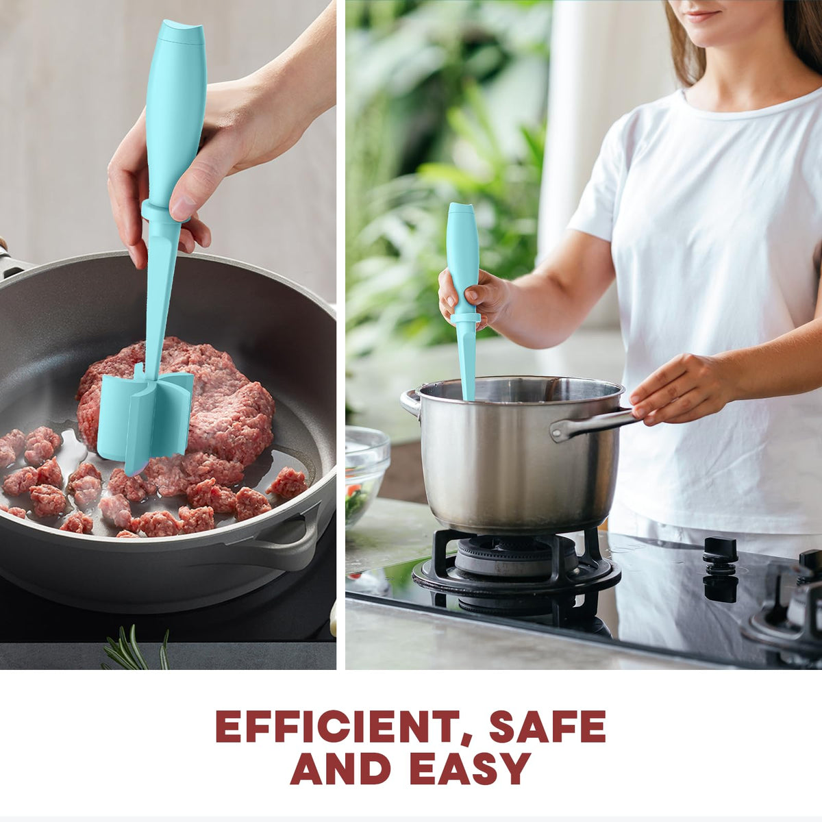 PGYARD Ergonomic Handle reduces hand fatigue during chopping tasks