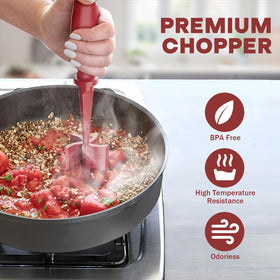 PGYARD heat-resistant chopper tolerates up to 447F for versatile cooking