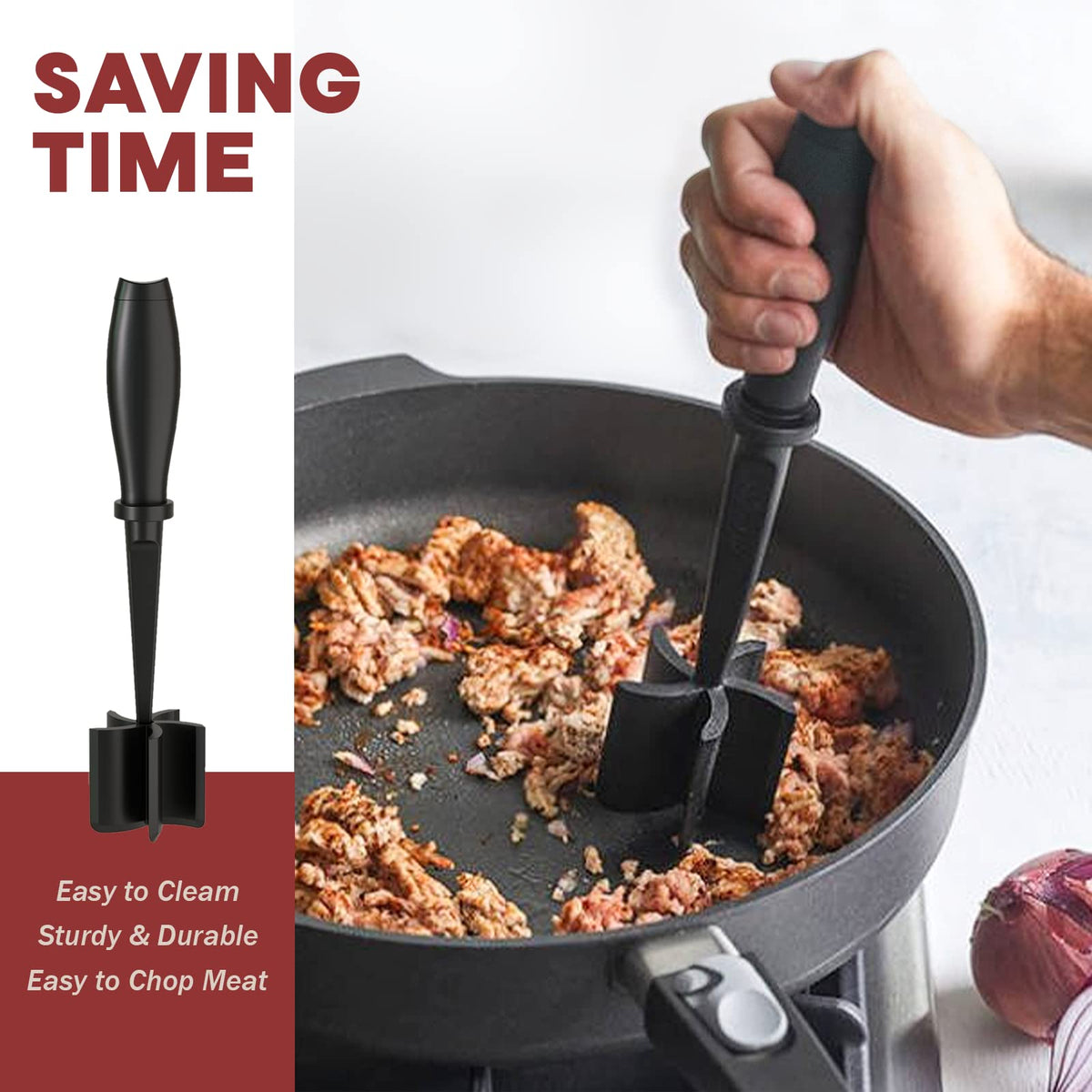 Smooth non-stick surface of PGYARD chopper cleans quickly