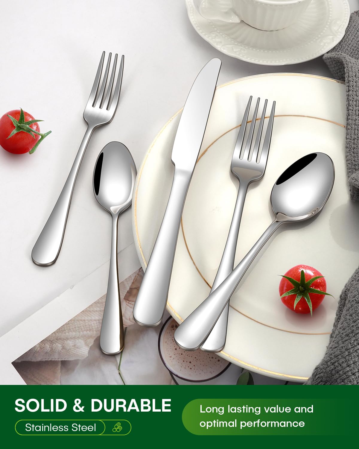 PHILIPALA 60-piece set dishwasher-safe convenience for quick cleanup.