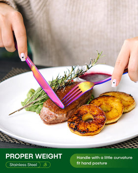 PHILIPALA rainbow silverware dinner spoons, smooth edges for soups and desserts.