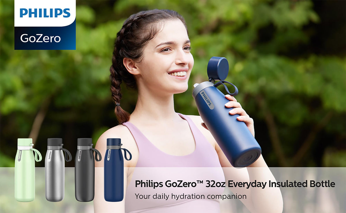 Philips GoZero bottle supports daily hydration during activities.