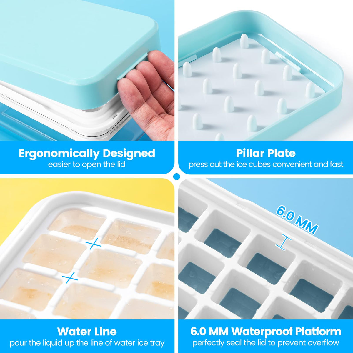 PHINOX compact, stackable design saves freezer space.