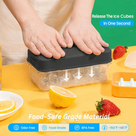 PHINOX press-type release enables quick unmolding of ice cubes.