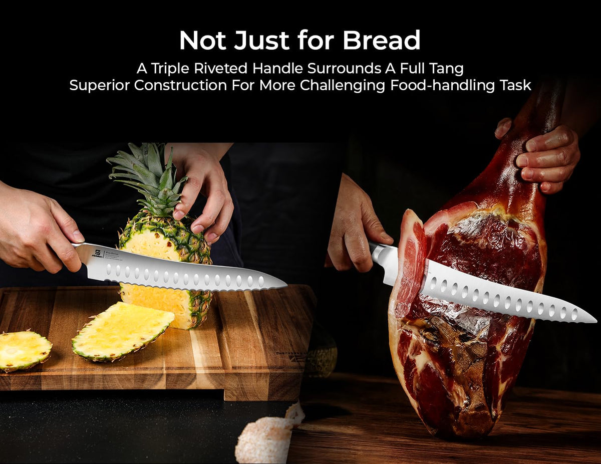 Piklohas crusty-loaf-focused knife delivers clean slices and fewer crumbs.