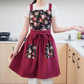 Pinknoke vintage floral apron pattern for stylish cooking sessions.