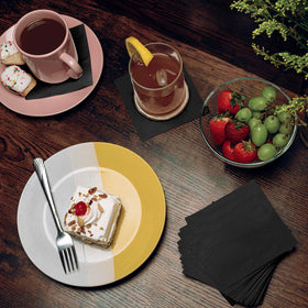 Pinnacle Supply 3-ply linen-look napkins, soft and absorbent for drinks.
