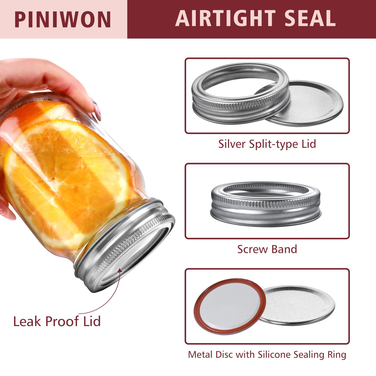 PINIWON regular-mouth 16oz jar simplifies filling and pouring.