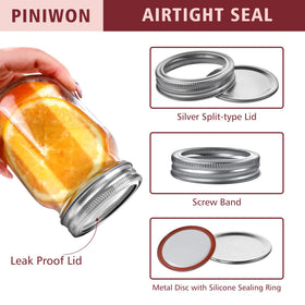 PINIWON regular-mouth 16oz jar simplifies filling and pouring.
