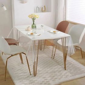 Pioggia clear tablecloth protector back with flannel backing prevents slipping and wrinkling