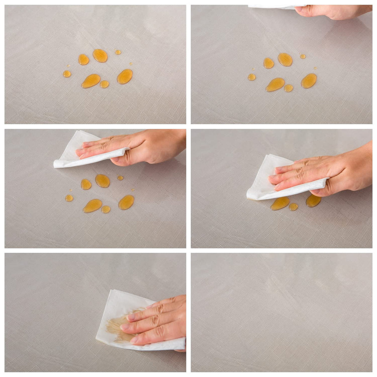 Pioggia easy-clean tablecloth wipes clean after meals with minimal effort