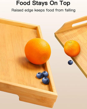 Pipishell bamboo bed tray easy cleaning with warm water and a damp cloth.