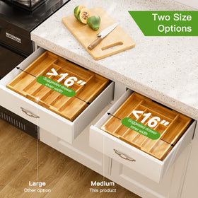 Pipishell silverware organizer showing segmented compartments for organization.