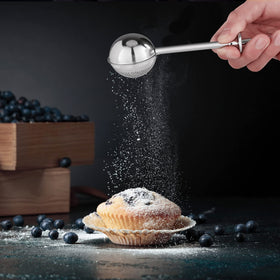 PIQUEBAR flour sifter stainless steel body highlights durable construction