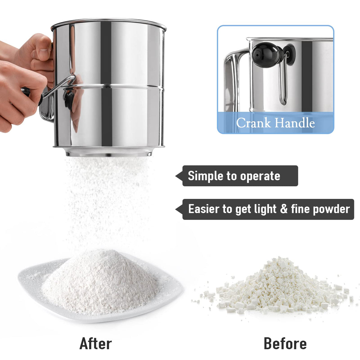 PIQUEBAR powdered sugar duster for even dessert toppings