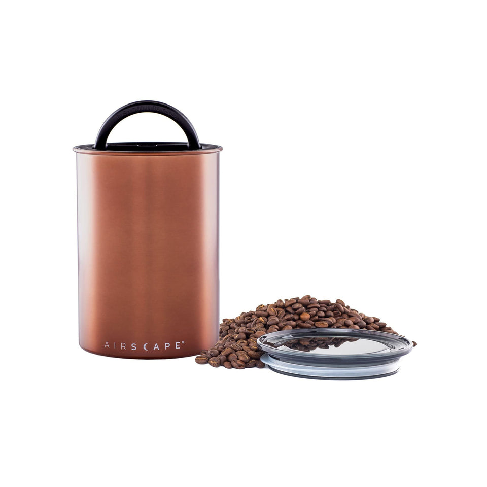 Planetary Design Airscape canister front view with durable stainless steel for freshness.